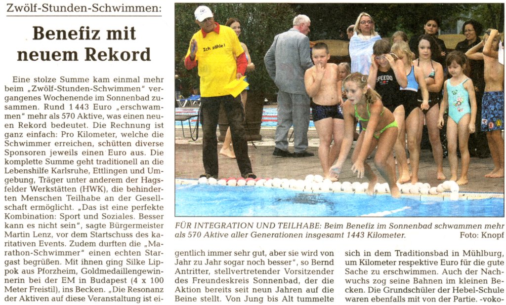 Artikel in der Karlsruher Stadtzeitung vom 15. Oktober 2010