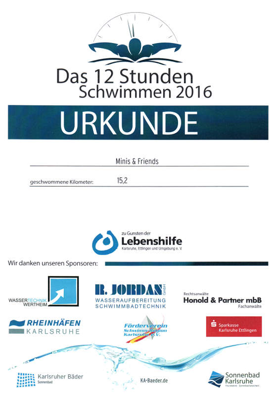 Urkunde 2016 für Minis & Friends for Plant-for-the-Planet